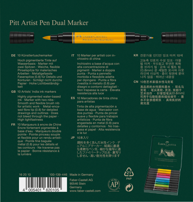 Pitt Artist Pen Dual Marker Set 10 buc. Faber-Castell [3]