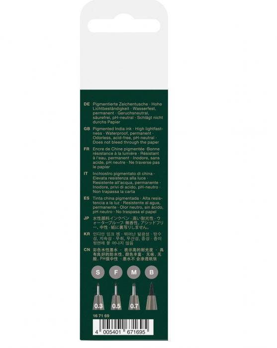 Pitt Artist Pen Brush Gri Cald IV 273,  4 buc (S, F, M, B) etui plastic, Faber-Castell [2]