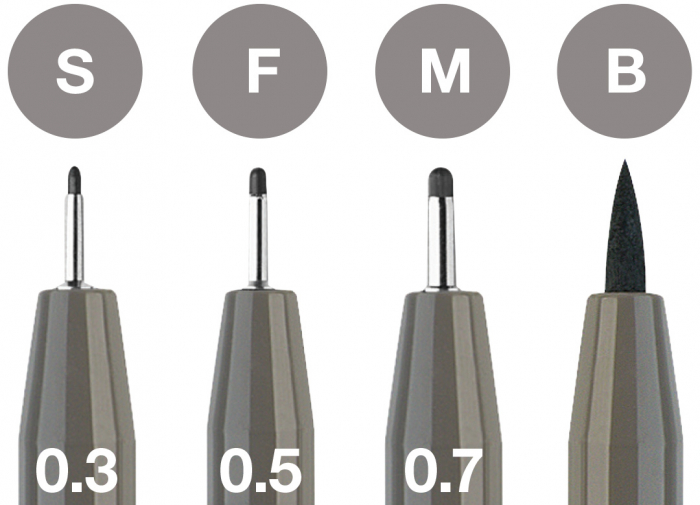 Pitt Artist Pen Brush Gri Cald IV 273,  4 buc (S, F, M, B) etui plastic, Faber-Castell [3]