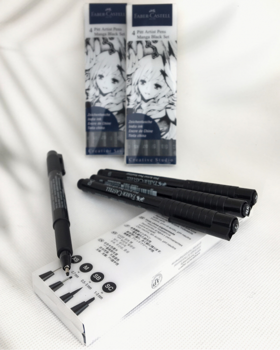 Pitt Artist Pen Set Manga 4 Buc Negru Faber-Castell [2]