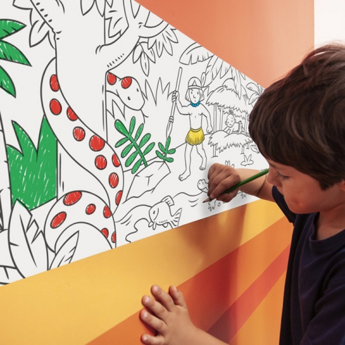 Rola din hartie autoadeziva pentru colorat 130 x 198 cm/rola Jungle, CARIOCA [2]