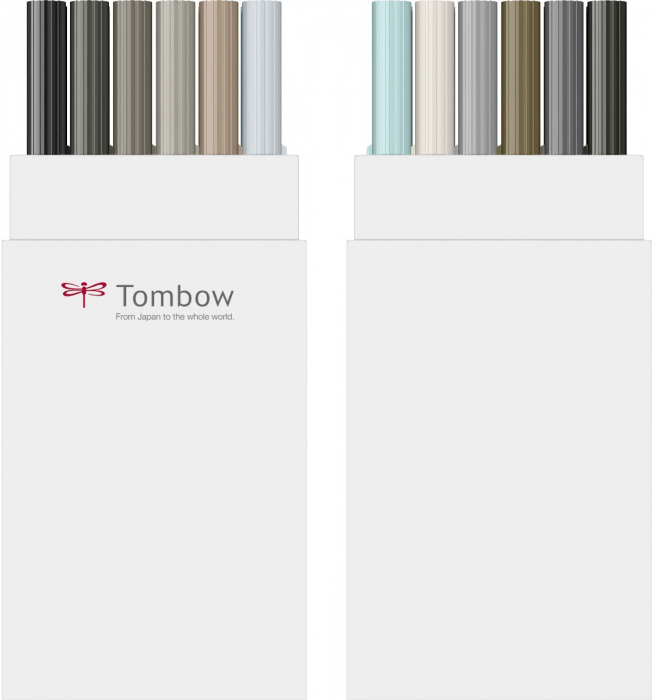 Set 12 Colours Grey ABT Dual Brush Pens, Tombow [3]
