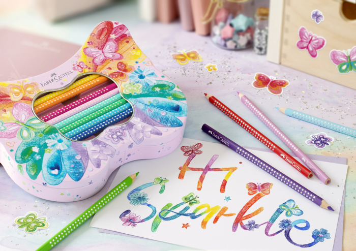 Set 20 Creioane Colorate Sparkle Butterfly Faber-Castell [2]