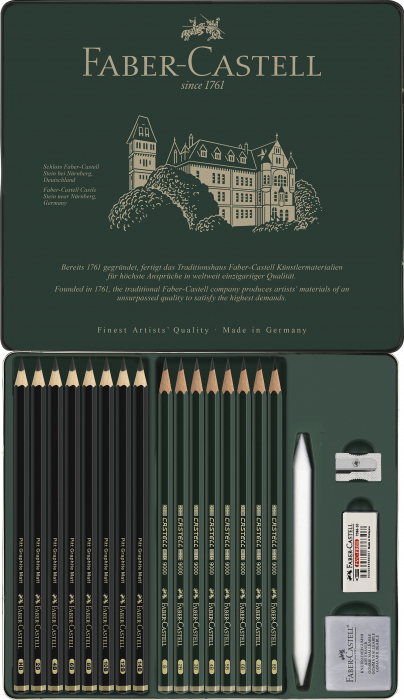 Set 20 Creioane Grafit Mat + CASTELL 9000 Faber-Castell [4]