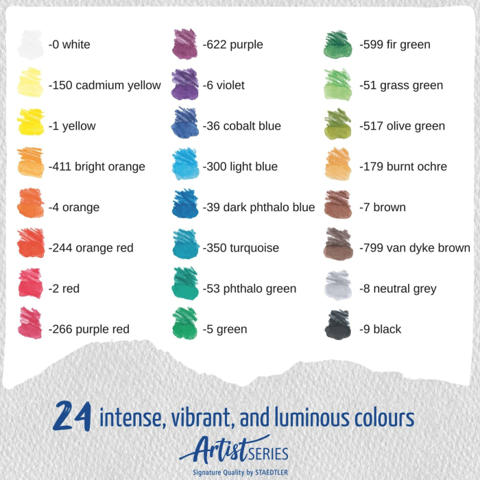 Set 24 Creioane Colorate Acuarelabile Mars Lumograph Colour Aquarell 104, Staedtler [6]