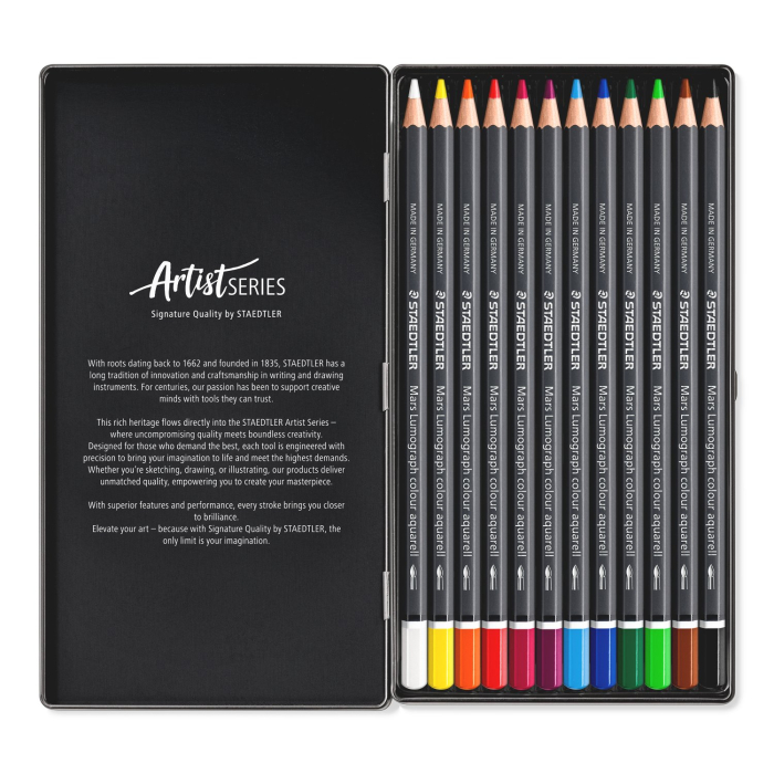 Set 12 Creioane Colorate Acuarelabile Mars Lumograph Colour Aquarell 104, Staedtler - Copie [2]