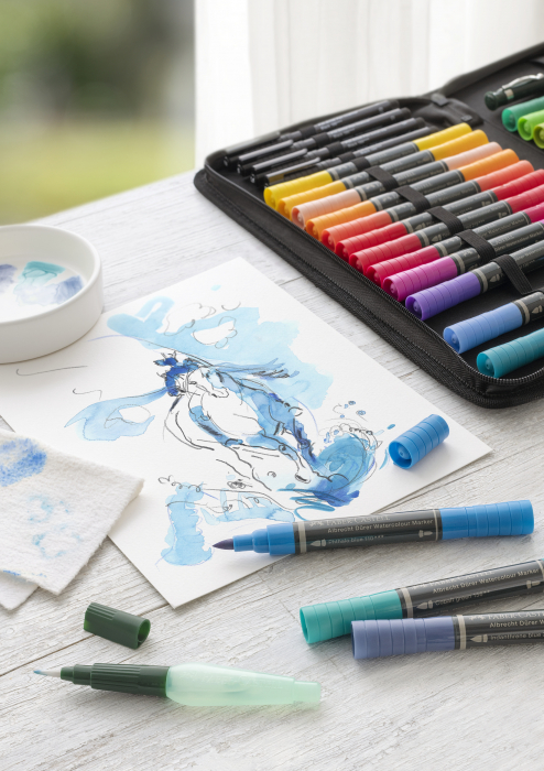 Set 30 Markere Solubile A DURER + 4PAP + Perfect Pencil + Pensula Faber-Castell [5]