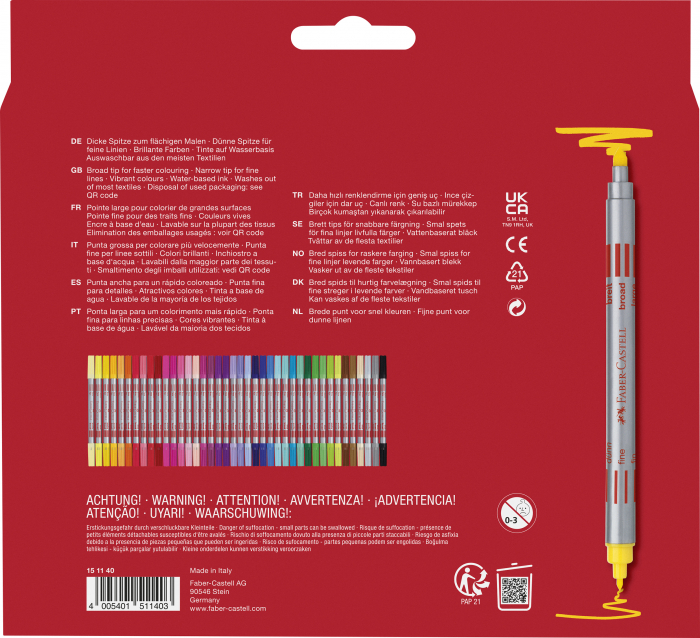 Set 40 culori Carioci cu 2 Capete, Faber-Castell [2]