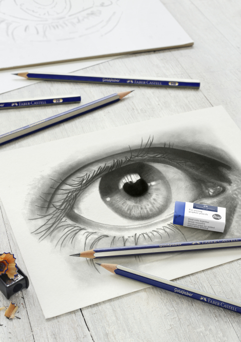 Set 6 Creioane Grafit Goldfaber cu Radiera si Ascutitoare Faber-Castell [2]