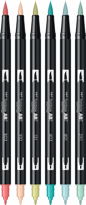 Set 6 Culori Candy Dual Brush Pen Tombow [3]