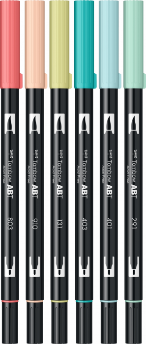 Set 6 Culori Candy Dual Brush Pen Tombow [2]