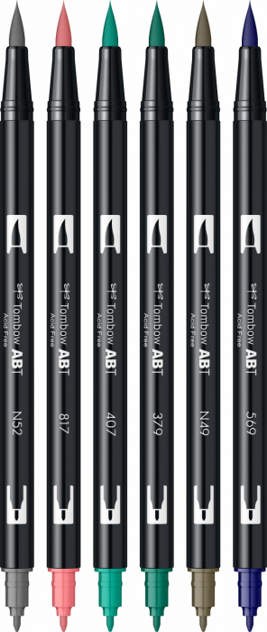 Set 6 Culori Derma Dual Brush Pen Tombow [2]