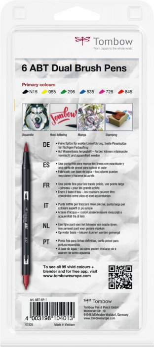 Set 6 Culori Primare Dual Brush Pen Tombow [2]