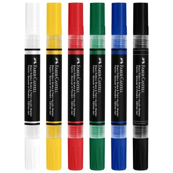 Set 6 Markere Acrilice Shake & Paint,  Culori Clasice – Faber-Castell [3]