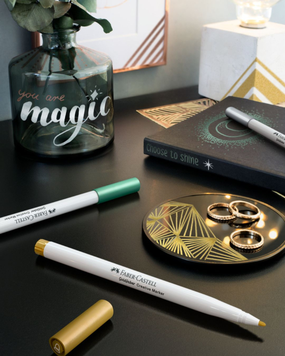 Set 6 Markere Creative Goldfaber – Culori Metalizate,  Faber-Castell [3]