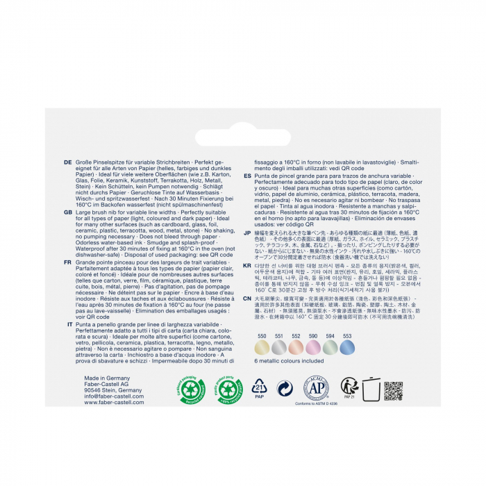 Set 6 Markere Goldfaber Metalizate, Happy Celebration, Faber-Castell [2]
