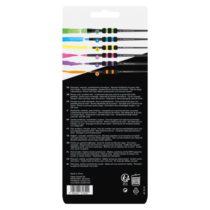 Set 6 pensule Soft Touch Black, Faber-Castell [2]