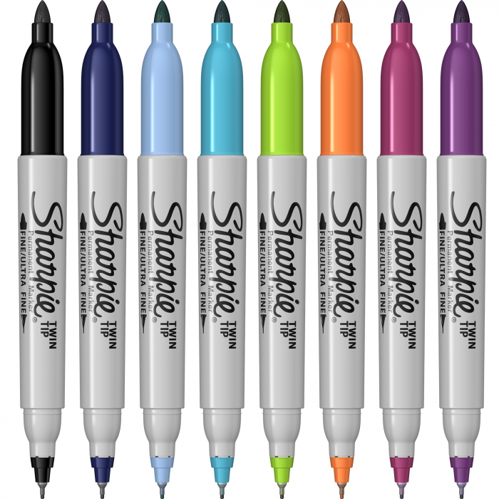 Set 8 Markere Permanente Twin Tip Bullet Sharpie [2]