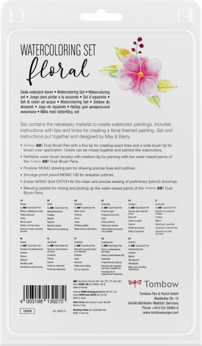 Set 9 Caligrafie Watercoloring Set Floral, Tombow [2]