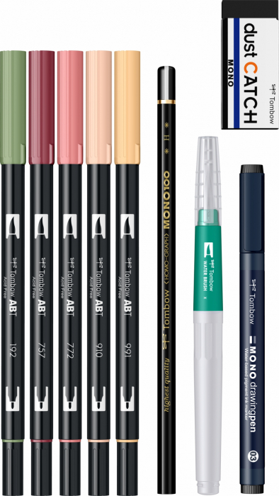 Set 9 Caligrafie Watercoloring Set Floral, Tombow [3]