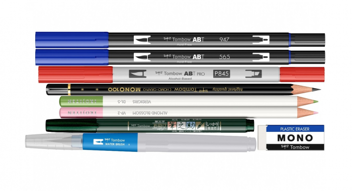 Set Caligrafie 9 piese Watercoloring Sketching, Tombow [7]