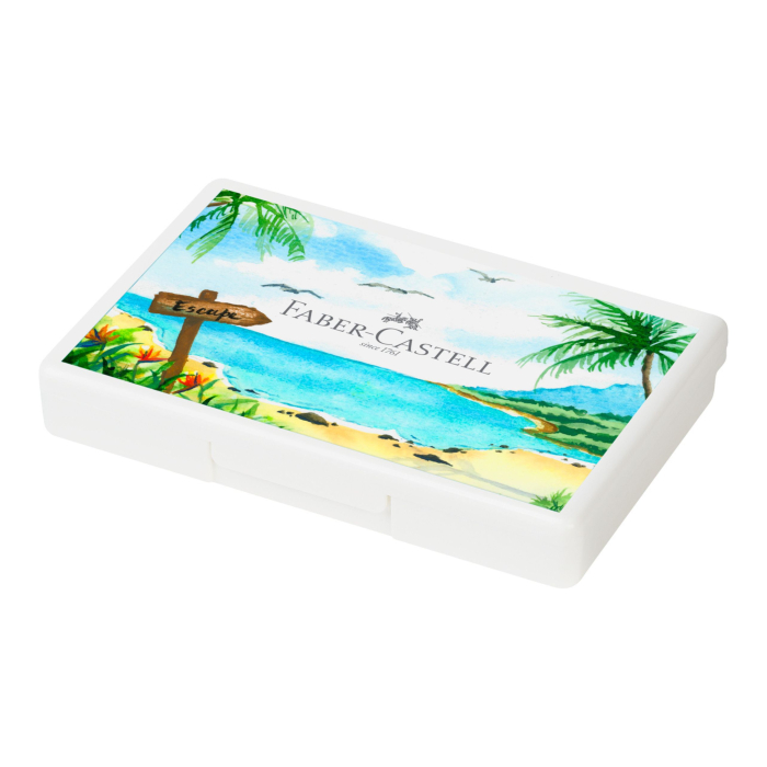 Set Acuarele Tropical Escapes Creative Studio, 12 Culori + Pensulă cu Rezervor de Apa,  Faber-Castell [4]