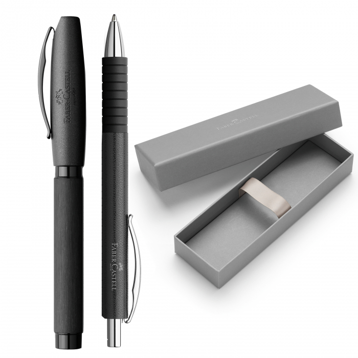 Set Cadou Stilou + Pix Essentio Aluminium Black Faber-Castell [4]