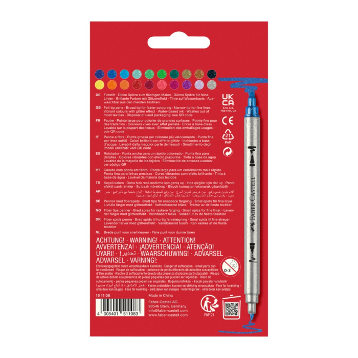 Set CariocI 20 culori Glitter, 2 capete, Faber-Castell [2]