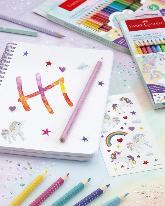 Set Creioane Colorate 18+6 Culori Grip UNICORNI Faber-Castell [4]