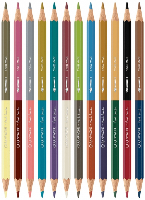Set 12 Creioane Bicolore Acuarelabile + Pensula SE Paul Smith, Caran d'Ache [2]