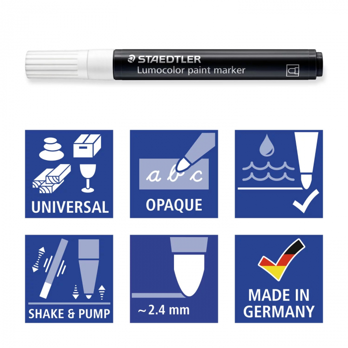 Set Marker Lumocolor Vopsea Acrilic 6 culori, Staedtler [3]