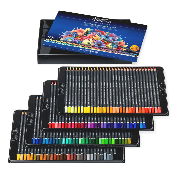 Set 120 Creioane Colorate Acuarelabile Mars Lumograph Colour Aquarell 104, Staedtler [2]