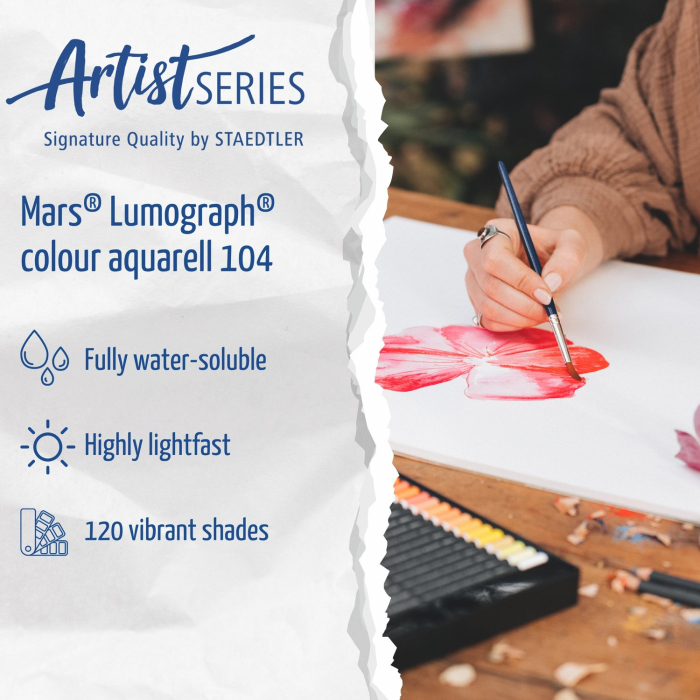 Set 24 Creioane Colorate Acuarelabile Mars Lumograph Colour Aquarell 104, Staedtler [5]