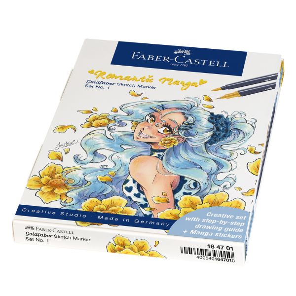Set Romantic Manga 1 - 8 Markere Sketch Goldfaber+2 Pitt Artist Pen+Creion Grafit, Faber-Castell [5]