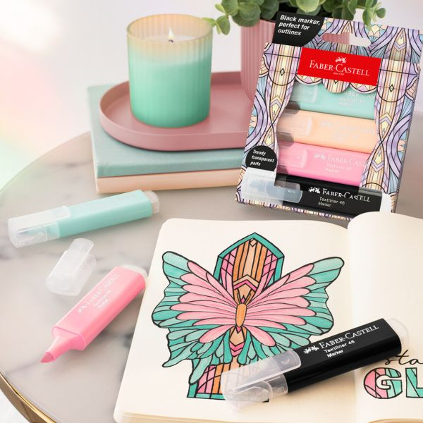Set Textmarkere Pastel – 4 Bucăți – Ediție Specială Glassy, Faber-Castell [2]