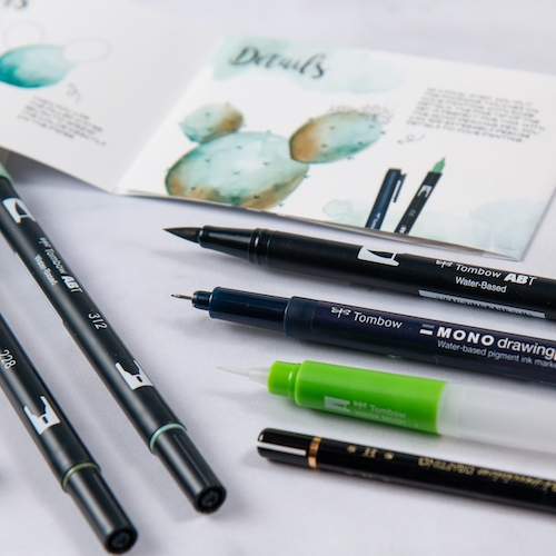 Set Watercoloring Greenery Tombow [5]