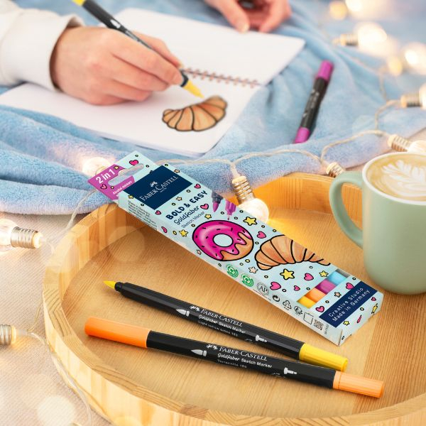 Sketch Marker cu 2 Capete, Set 4 Bold and Easy II Goldfaber, Faber-Castell [4]