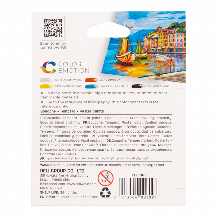 TEMPERA 5 CULORI 12 ML Deli [5]