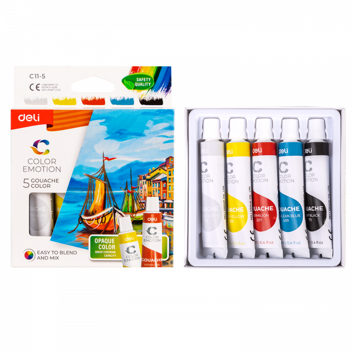 TEMPERA 5 CULORI 12 ML Deli [3]