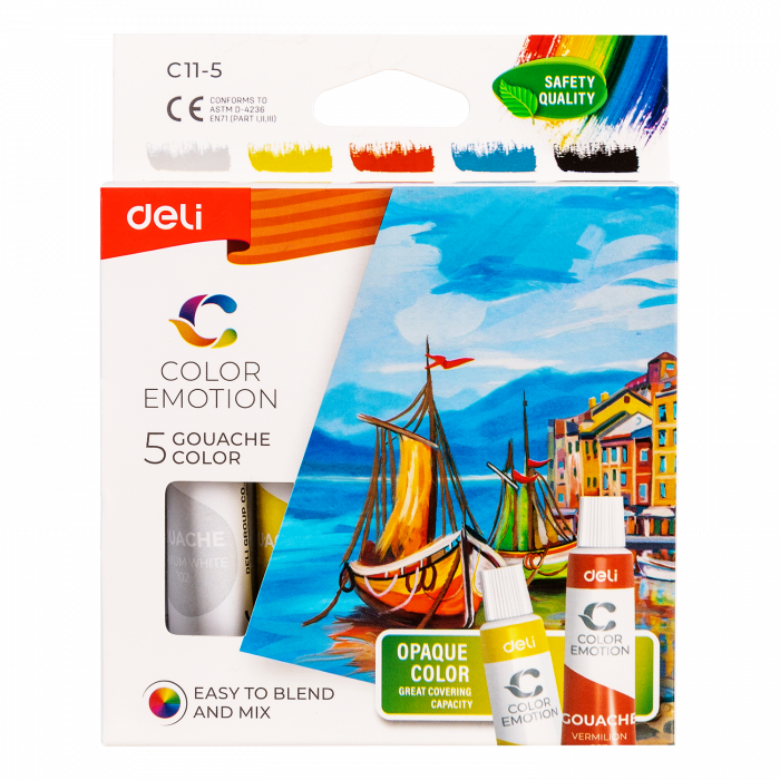 TEMPERA 5 CULORI 12 ML Deli [4]