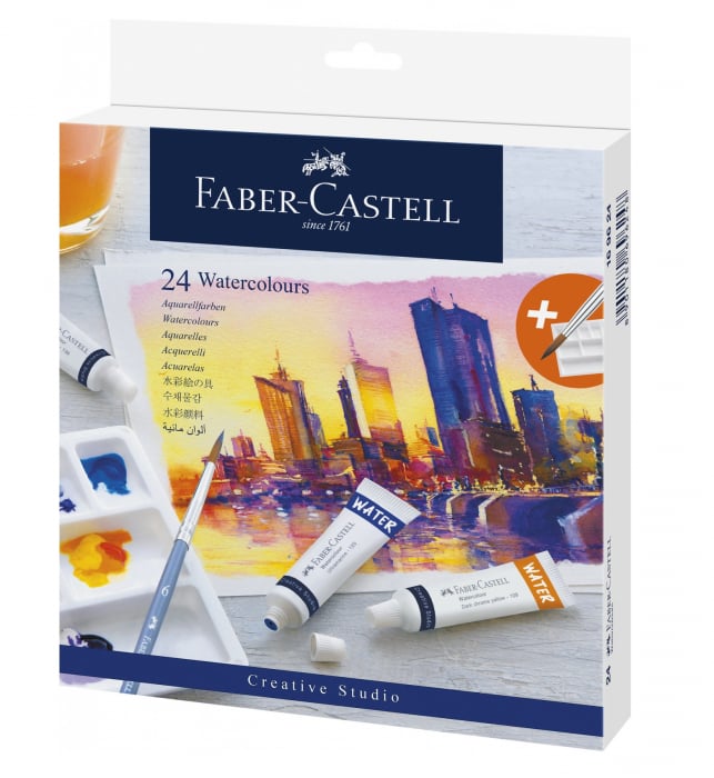 Tempera Acuarele 24 culori + paleta Faber-Castell [1]