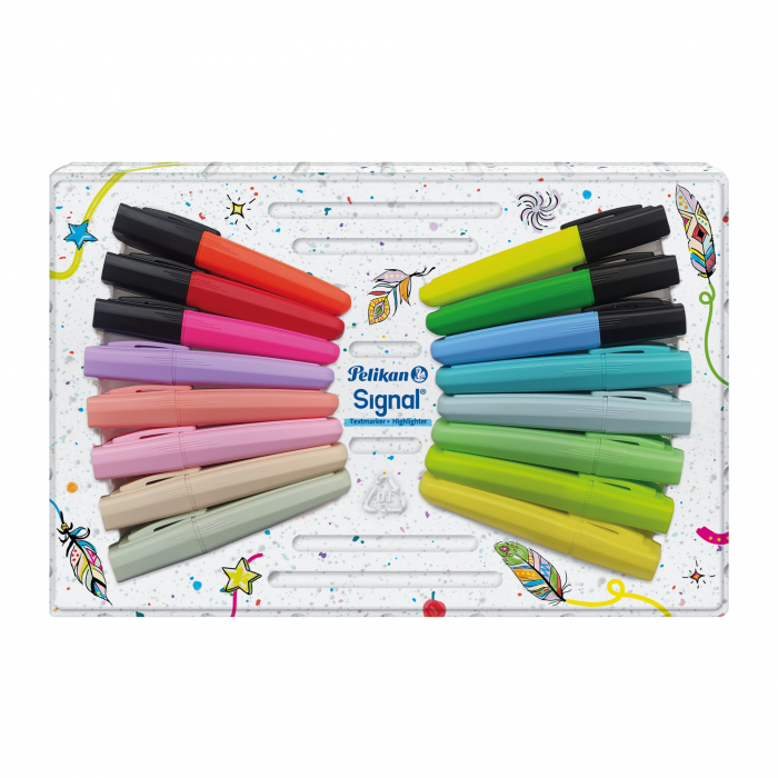 Textmarker Signal, set 16 culori (10 pastel + 6 neon), Pelikan [2]
