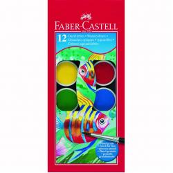 Acuarele 12 culori 30 mm + Pensula 2023, Faber-Castell [1]