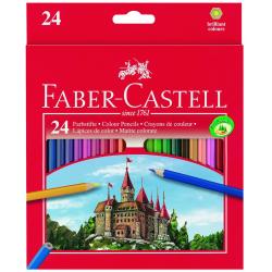 Creioane colorate clasice - Creioane Colorate Eco 24 culori, cutie carton Faber-Castell