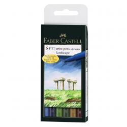 Markere Desen - Pitt Artist Pen Set 6 buc, nuante natural Faber-Castell