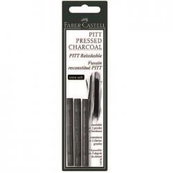 Carbune Presat Pitt Monochrome 3 buc mediu Faber-Castell