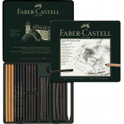 Seturi Pitt Monochrom, Pitt carbune - Set Pitt Monochrome Carbune 24 Buc Faber-Castell