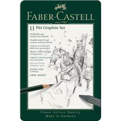 Creioane Grafit, Monochrome, Carbune - Set Pitt Monochrome Grafit 11 Buc Faber-Castell