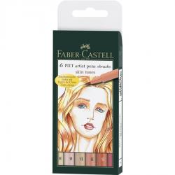 Markere Desen - Pitt Artist Pen Brush Set 6 Buc Tonurile Pielii Faber-Castell
