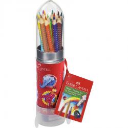 Creioane Colorate & Creioane Grafit - Set Cadou Racheta 8 Creioane Colorate Grip si Ascutitoare Faber-Castell